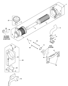 Kohler Cv23-75624 Air Intake And Filtration Diagram and Parts List for RECON48 53AH8ST3050-23HP Cub Cadet Lawn Tractor